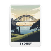 シドニーハーバーのヴィンテージ旅行ポスター マグネット (縦)