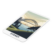 シドニーハーバーのヴィンテージ旅行ポスター マグネット (左側)