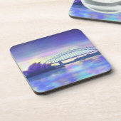 シドニーハーバーオペラハウスパープルサンセット絵画ズ コースター (左側)