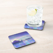 シドニーハーバーオペラハウスパープルサンセット絵画ズ コースター (右側)