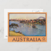 シドニーハーバーオーストラリアVintage旅行ポスター ポストカード (正面/裏面)