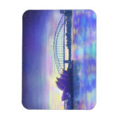 シドニーハーバーパープルサンセットシティアート絵画ズ マグネット (縦)