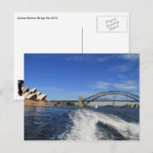 シドニーハーバーブリッジとオペラハウスからフェリー ポストカード (正面/裏面)