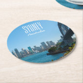 シドニーハーバーブリッジオーストラリアシティランドスケープ ラウンドペーパーコースター (アングル)