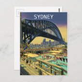 シドニーハーバーブリッジデジタルアートトラベル ポストカード (正面/裏面)