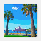 シドニーハーバーヴィンテージトラベルアートマジント マグネット (正面)