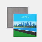 シドニーハーバーヴィンテージトラベルアートマジント マグネット (正面/裏面)