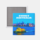 シドニーハーバーヴィンテージトラベルアートマジント マグネット (正面/裏面)