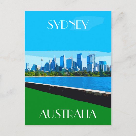 シドニーハーバーヴィンテージ旅行芸術はがき ポストカード (正面)
