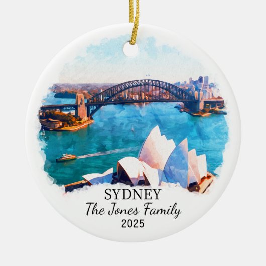 シドニーパーソナライズされたオーナメント、オーストラリアのギフト セラミックオーナメント (正面)