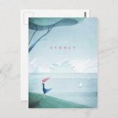 シドニーヴィンテージ旅行ポスター – アートポストカード ポストカード (正面/裏面)