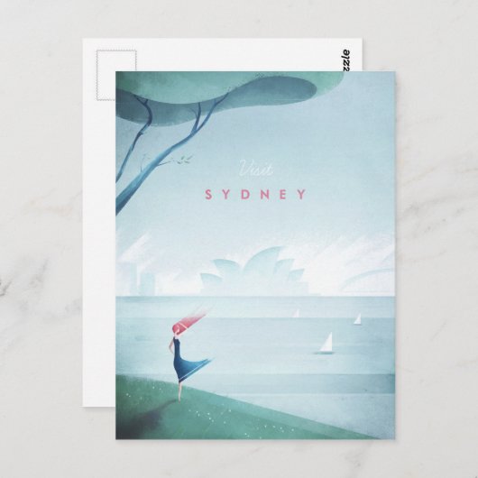 シドニーヴィンテージ旅行ポスター – アートポストカード ポストカード (正面/裏面)