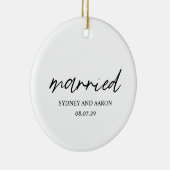 シドニー初めてのクリスマス結婚したモダン セラミックオーナメント (右)