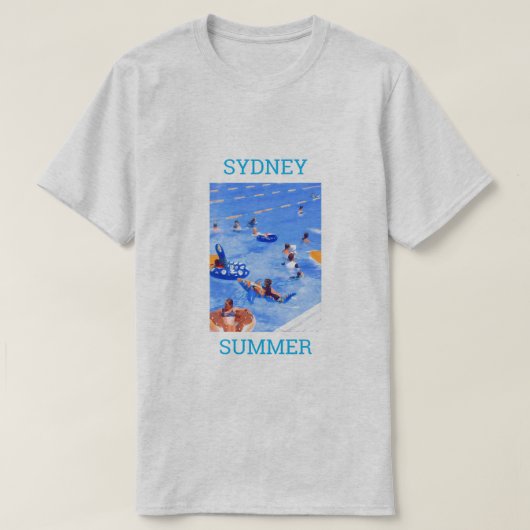 シドニー夏のスイミングプールオーストラリア旅行 Tシャツ (デザイン正面)