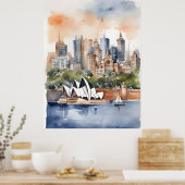 シドニー水彩画 ポスター (キッチン)