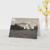 シドニー港の白黒 カード (黄色い花)