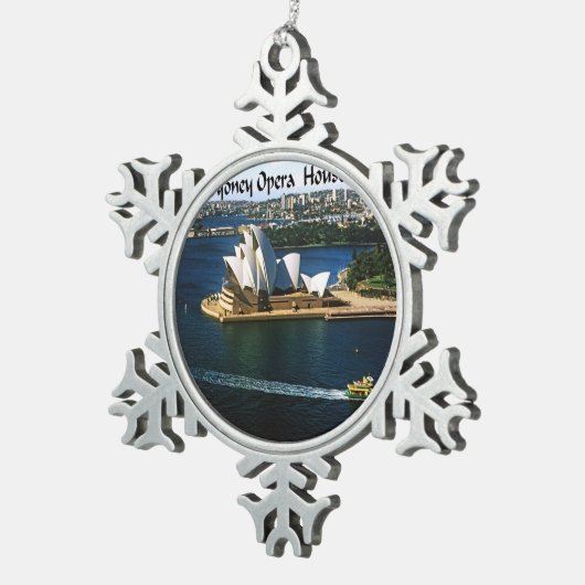 シドニー港のOpreaの家 スノーフレークピューターオーナメント (右)