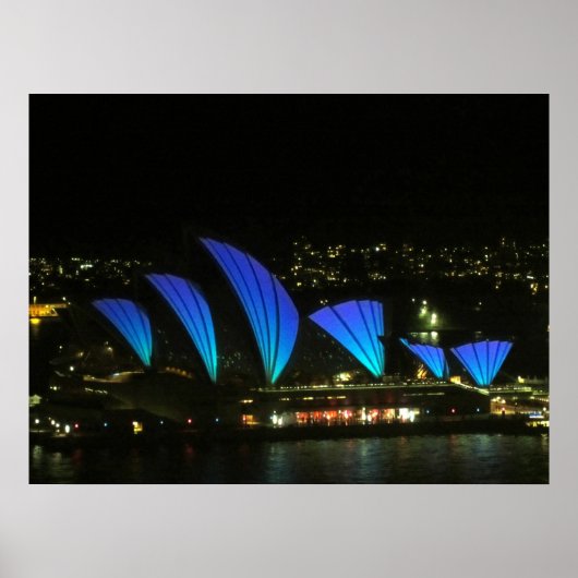 シドニー・オペラの鮮やかな青 ポスター (正面)