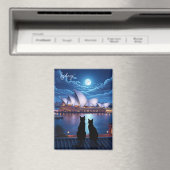 シドニー・オペラハウス夜のオーストラリア猫 マグネット (インサイチュ (食洗機))