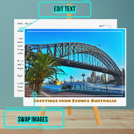 シドニー・オーストラリアとBridge and Opera House ポストカード
