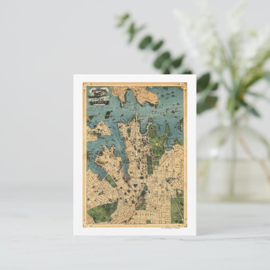 シドニー,オーストラリアのパノラママップ ポストカード (スタンド正面)