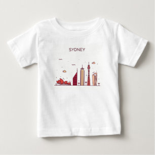 シドニー、オーストラリア の落書きのスカイライン ベビーTシャツ