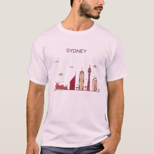 シドニー、オーストラリア の落書きのスカイライン Tシャツ