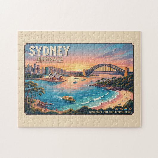 シドニー オーストラリア トラベルポスター ジグソーパズル (横)