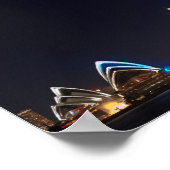 シドニー・オーストラリア・ハーバー・ブリッジの夜のパノラマ ポスター (角)