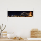 シドニー・オーストラリア・ハーバー・ブリッジの夜のパノラマ ポスター (キッチン)