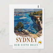 シドニー・オーストラリア・ヴィンテージのポスターを復元 ポストカード (正面/裏面)
