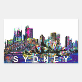 シドニー、オーストラリア（落書き） 長方形シール