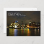 シドニー・オーストラリアAt Night ポストカード (正面/裏面)