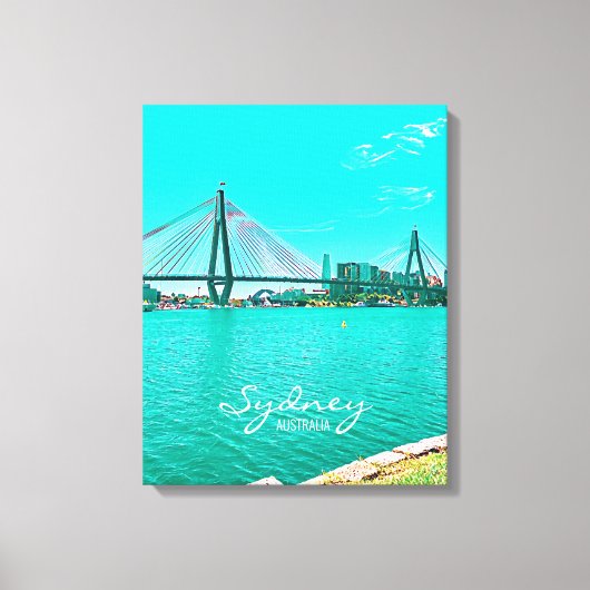 シドニーANZACブリッジハーバーシーン キャンバスプリント (正面)