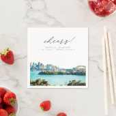 シドニーAUSTRALIA水の色のビーチ結婚スカイライン スタンダードカクテルナプキン (インサイチュ)