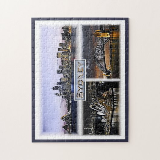 シドニーby夜 – オーストラリア – モザイク – ジグソーパズル (縦)