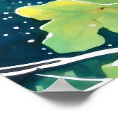 シナの森の水彩画アートプリント ポスター (角)