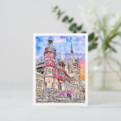 シナイアルーマニア有名な旅行水の色のスケッチ ポストカード (スタンド正面)