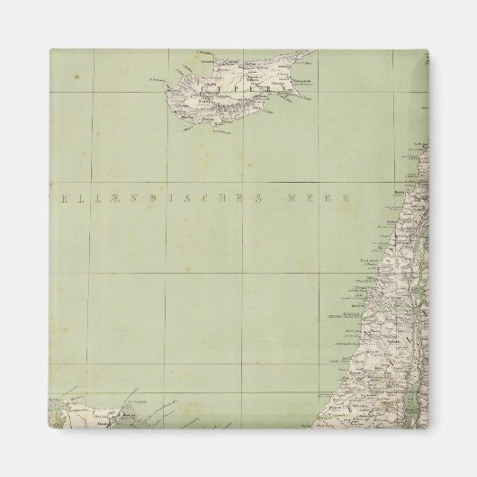 シナイ、エジプト、シリアの地図 マグネット (正面)