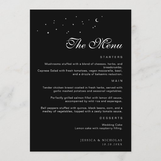 シナエレガントミニマルル・ブラック&ホワイト結婚ズ メニュー (正面)