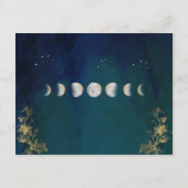 シナエレガントルブルー、ネイビーグリーン結婚ズ詳細 エンクロージャーカード (裏面)