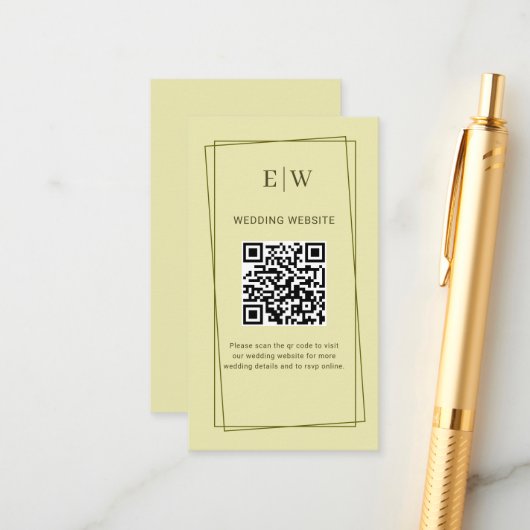 シナエレガントル・イエローモノグラムの結婚枠 エンクロージャーカード (正面/裏面インサイチュ)