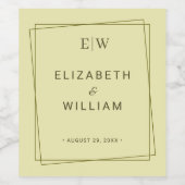 シナエレガントル・イエローモノグラムの結婚枠 ワインラベル (シングルラベル)