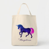 シナガーリールブルーピンク&パープルカスタムユニコーン トートバッグ (正面)