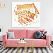 シナゴーグ。15世紀。中央ヨーロッパ キャンバスプリント (インサイチュ (リビング))