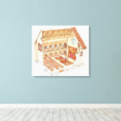 シナゴーグ。15世紀。中央ヨーロッパ キャンバスプリント (インサイチュ (ウッドフロア))