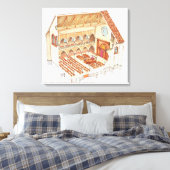 シナゴーグ。15世紀。中央ヨーロッパ キャンバスプリント (インサイチュ (寝室))