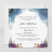 シナスペインのル・キンチェニェラ、ブルーパープル、ティール(緑がかった色) 招待状 (正面)