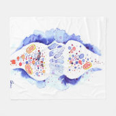 シナプスと神経インパルスのポスター フリースブランケット (正面(横))