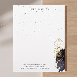 シナホリスティックル太陽と月のダークインクモノグラム レターヘッド